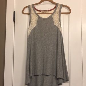 Juniors Rewind Hi-lo Lace Detail Top Sz M